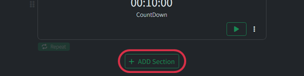 「+ ADD Section」でセクションを追加